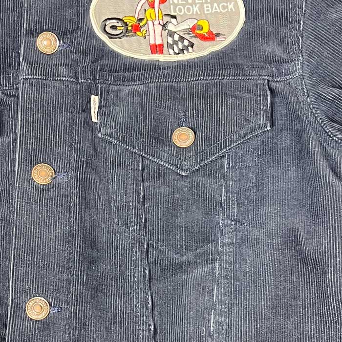 70's Levi's 70505-1517 Couduroy Trucker Jacket NAVY Size 40