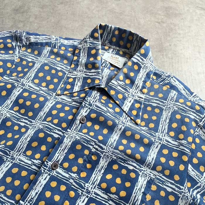 デッドストック NOS 60s ARROW アロー ライトブルー 半袖シャツ 60s ARROW CUM LAUDE Plaid Cotton B/D Shirt (L) DEAD-STOCK