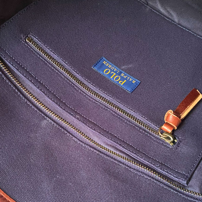 ポロ ラルフローレン レザーハンドル エンブレム トートバッグ POLO