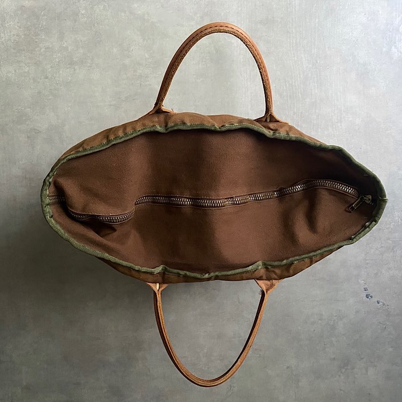 90's L.L BEAN Leather Handle Canvas Tote BAG BROWN/LARGE 90年代