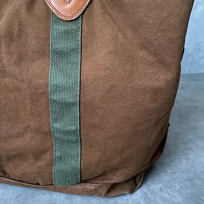 90's L.L BEAN Leather Handle Canvas Tote BAG BROWN/LARGE 90年代