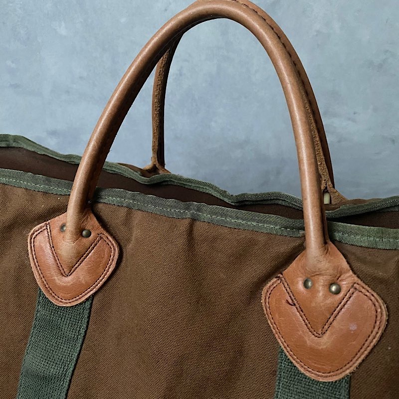 【美品】エルエルビーン　90s トートバッグ　ビンテージ　大容量　レザーハンドル 90's L.L BEAN Leather Handle Canvas Tote BAG BROWN/LARGE 90