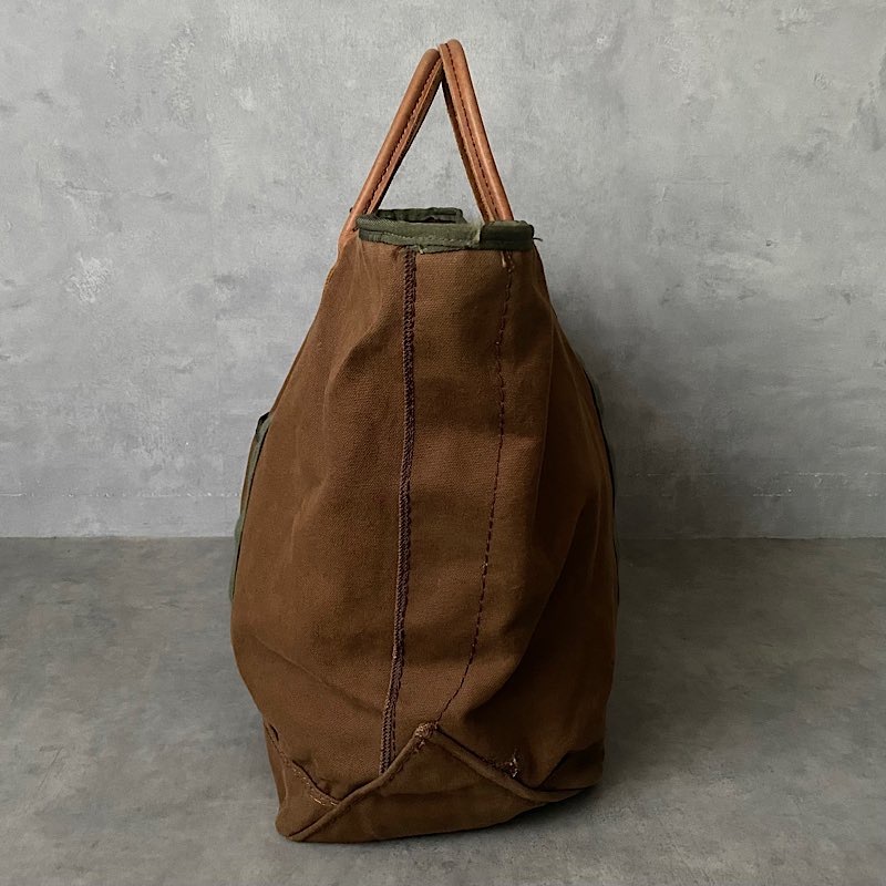 90's L.L BEAN Leather Handle Canvas Tote BAG BROWN/LARGE 90