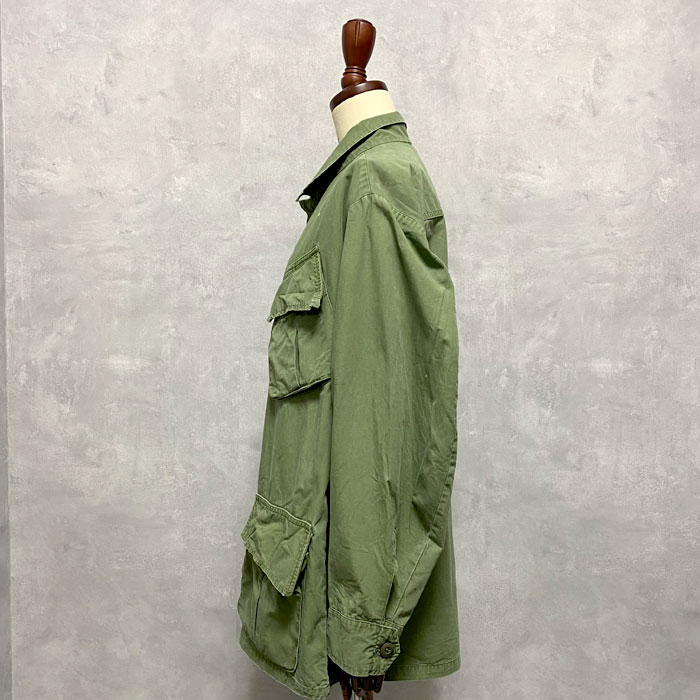 60s US ARMY 3rd Jungle Fatigue Military Jacket Non-Rip Large