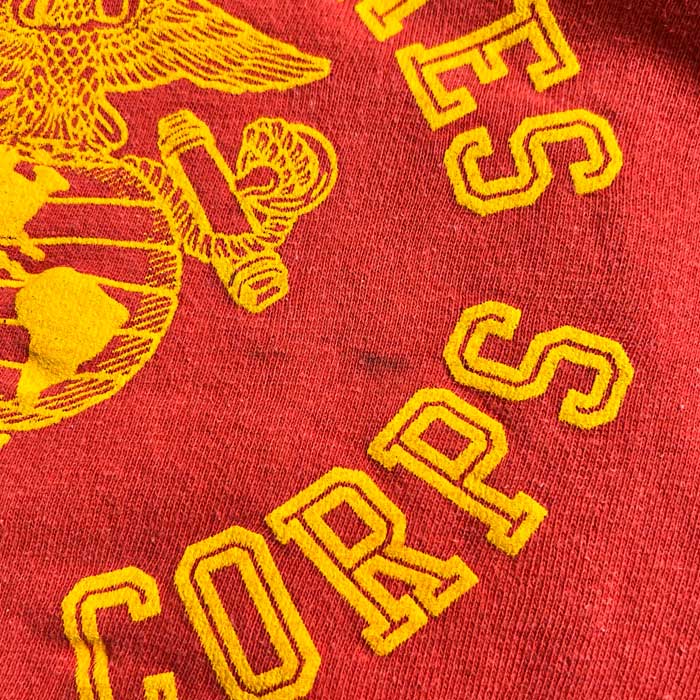 ARTEX アルテックス 70's 両面プリント 半袖スウェット M フェード紫 70's ARTEX U.S.M.C SHORT SLEEVE SWEAT SHIRTS RED/L 70年代