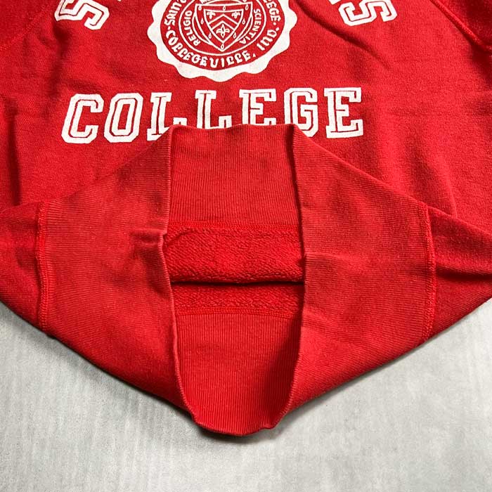 60'S CHAMPION Runner Tag Raglan Sweat Shirts RED/S Made in