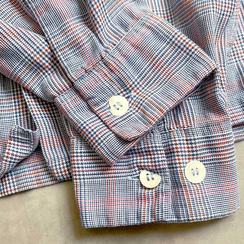 50'S MANHATTAN University Flannel Open Collar Long Sleeve Shirts