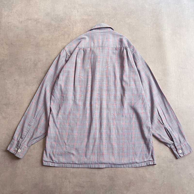 50'S MANHATTAN University Flannel Open Collar Long Sleeve Shirts