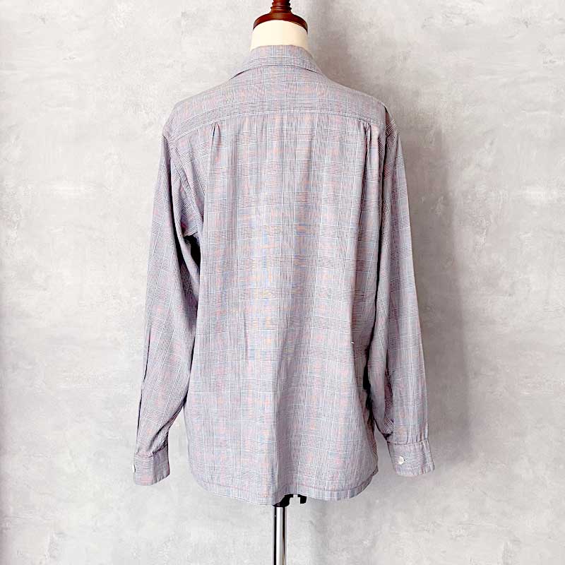 50'S MANHATTAN University Flannel Open Collar Long Sleeve Shirts