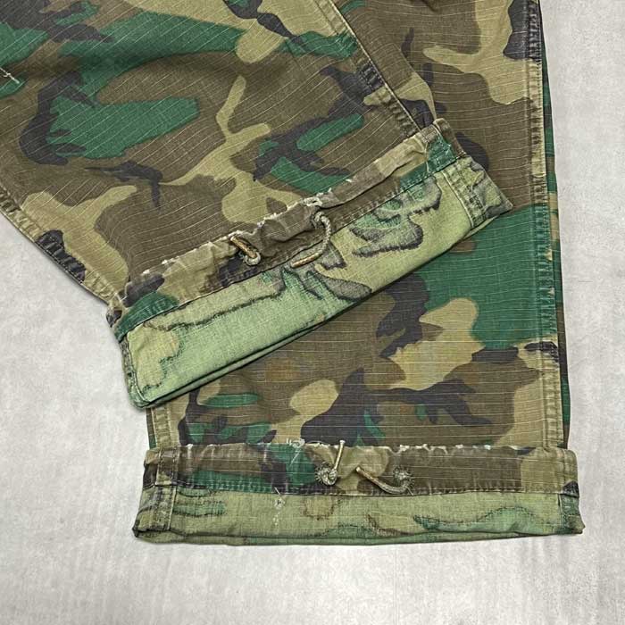60's U.S.ARMY ERDL Rip-Stop Leaf Camo Jungle Fatigue Pants SMALL