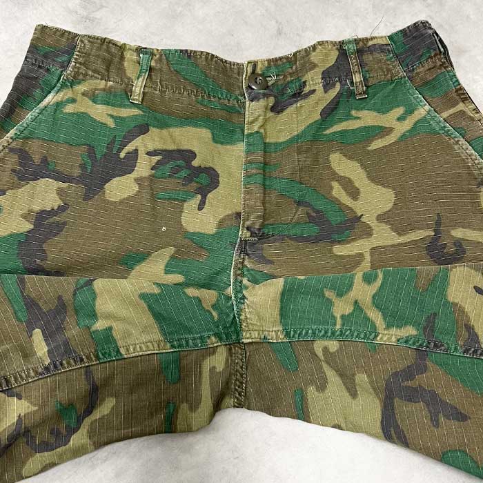 60's U.S.ARMY ERDL Rip-Stop Leaf Camo Jungle Fatigue Pants SMALL