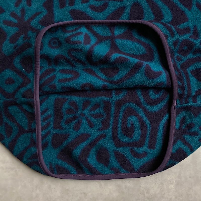 90's PATAGONIA Synchilla Snap-T Island Block Made in USA BLUE/L 90