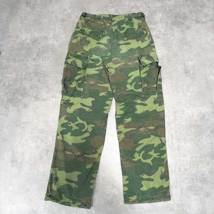 【実物】60's US ARMY ジャングルファティーグパンツ　ERDL 60's US.ARMY ERDL グリーンリーフカモ柄 ジャングルファティーグ