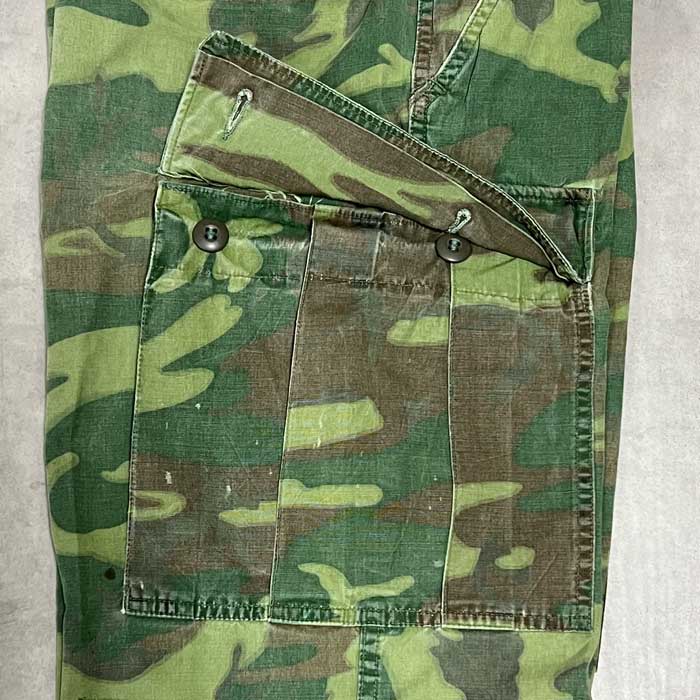60's U.S.Military ERDL Leaf Camo Non Rip Jungle Fatigue