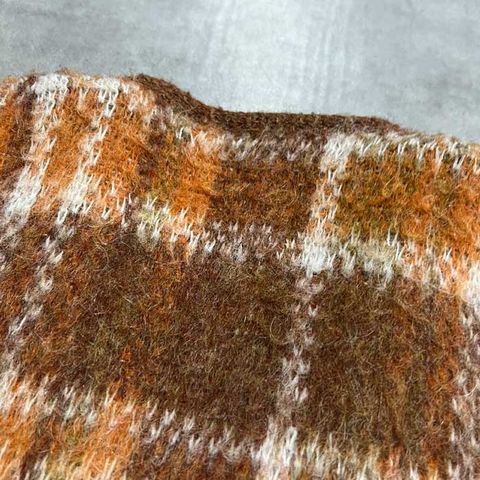 60'S ARENA Check Mohair Cardigan BROWN/L 60年代 チェック柄 モヘア