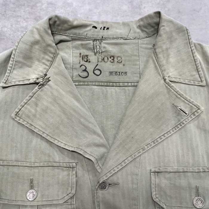 VINTAGE 40's U.S ARMY M-41 HBT JACKET 13 STAR BOTTON Size 36