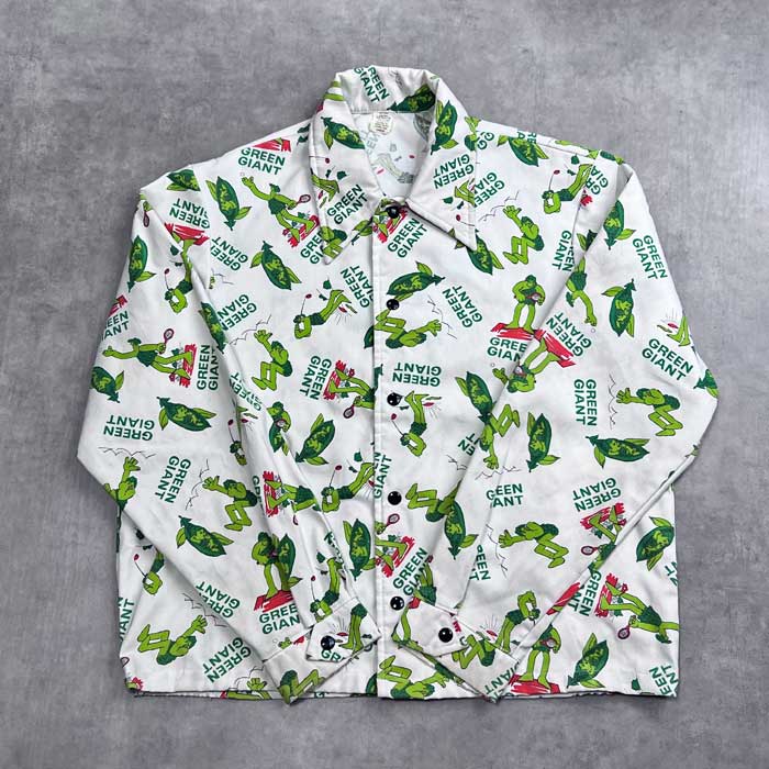 70's GREEN GIANT COACH JACKET Made in USA WHITE/Size L 70年代