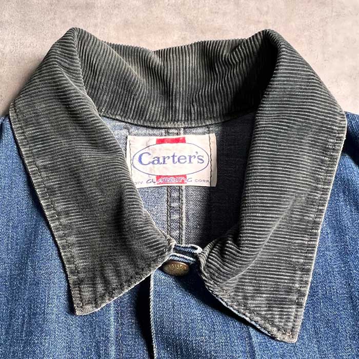 CARTERS 60s ヴィンテージカバーオール　円形タグ　ブランケット無し 60s- カーターズ カバーオール 濃紺 インディゴブルー L相当