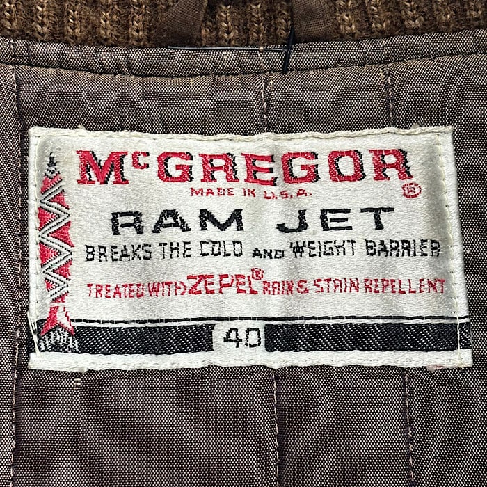 60'S McGREGOR RAM JET Pharaoh Jacket Made in USA 40/BROWN 60年代