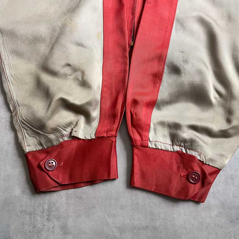 40'S CAMPUS SATIN LOBO Jacket RED 40年代 ヴィンテージ キャンパス