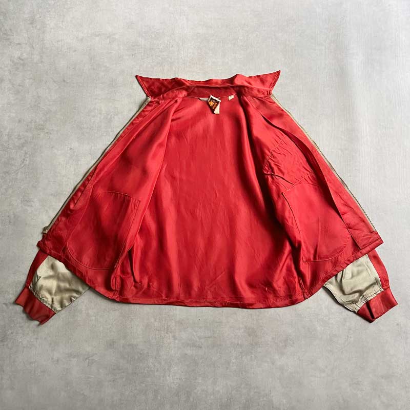 40'S CAMPUS SATIN LOBO Jacket RED 40年代 ヴィンテージ キャンパス