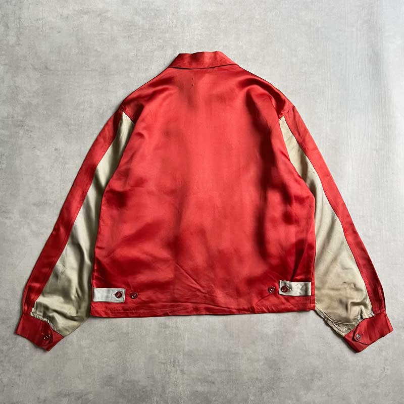 40'S CAMPUS SATIN LOBO Jacket RED 40年代 ヴィンテージ キャンパス