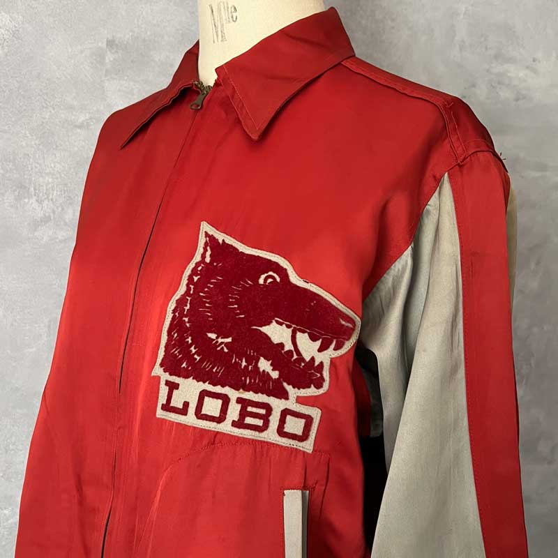 40'S CAMPUS SATIN LOBO Jacket RED 40年代 ヴィンテージ キャンパス