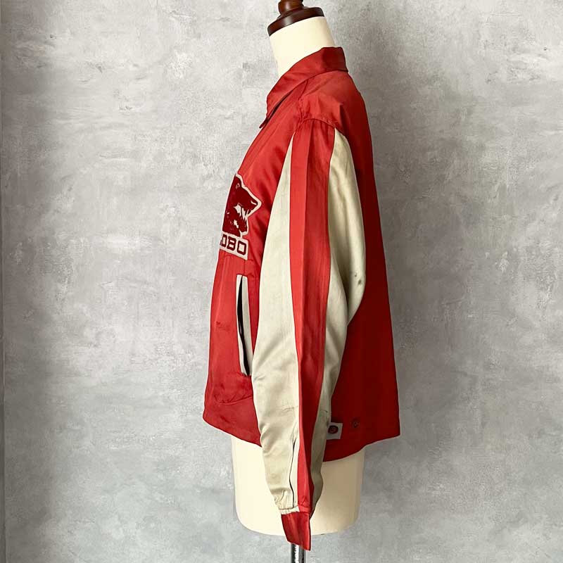 40'S CAMPUS SATIN LOBO Jacket RED 40年代 ヴィンテージ キャンパス