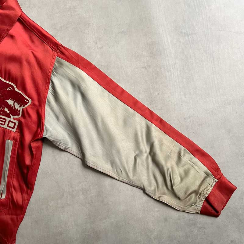 40'S CAMPUS SATIN LOBO Jacket RED 40年代 ヴィンテージ キャンパス