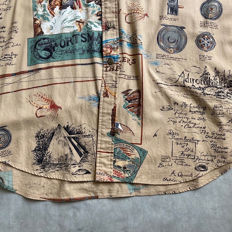90's Polo Ralph Lauren Fly Fishing Pattern Shirt 90年代 ポロ