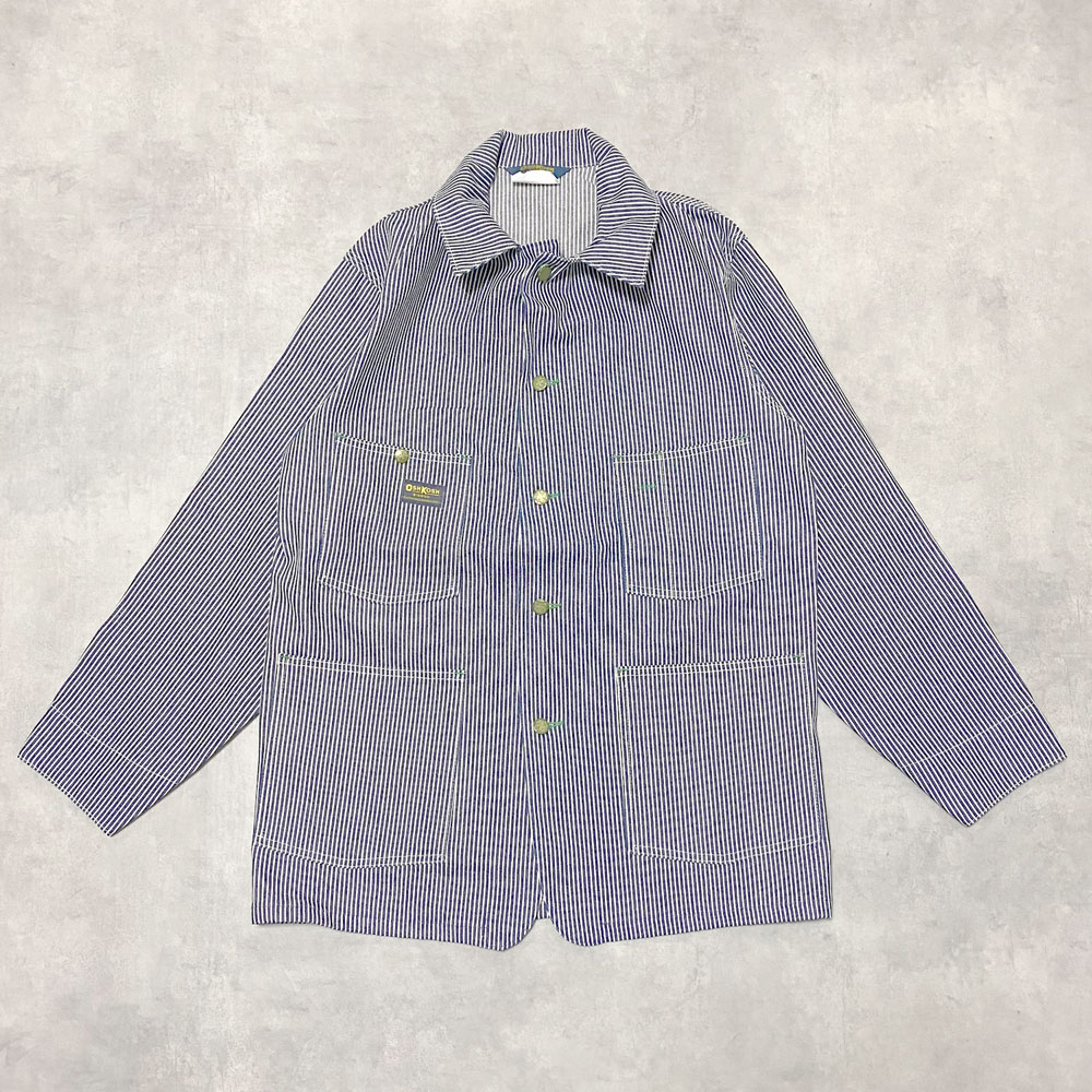 80's DEADSTOCK OSHKOSH HICKORY CHORE JACKET Made in USA 80