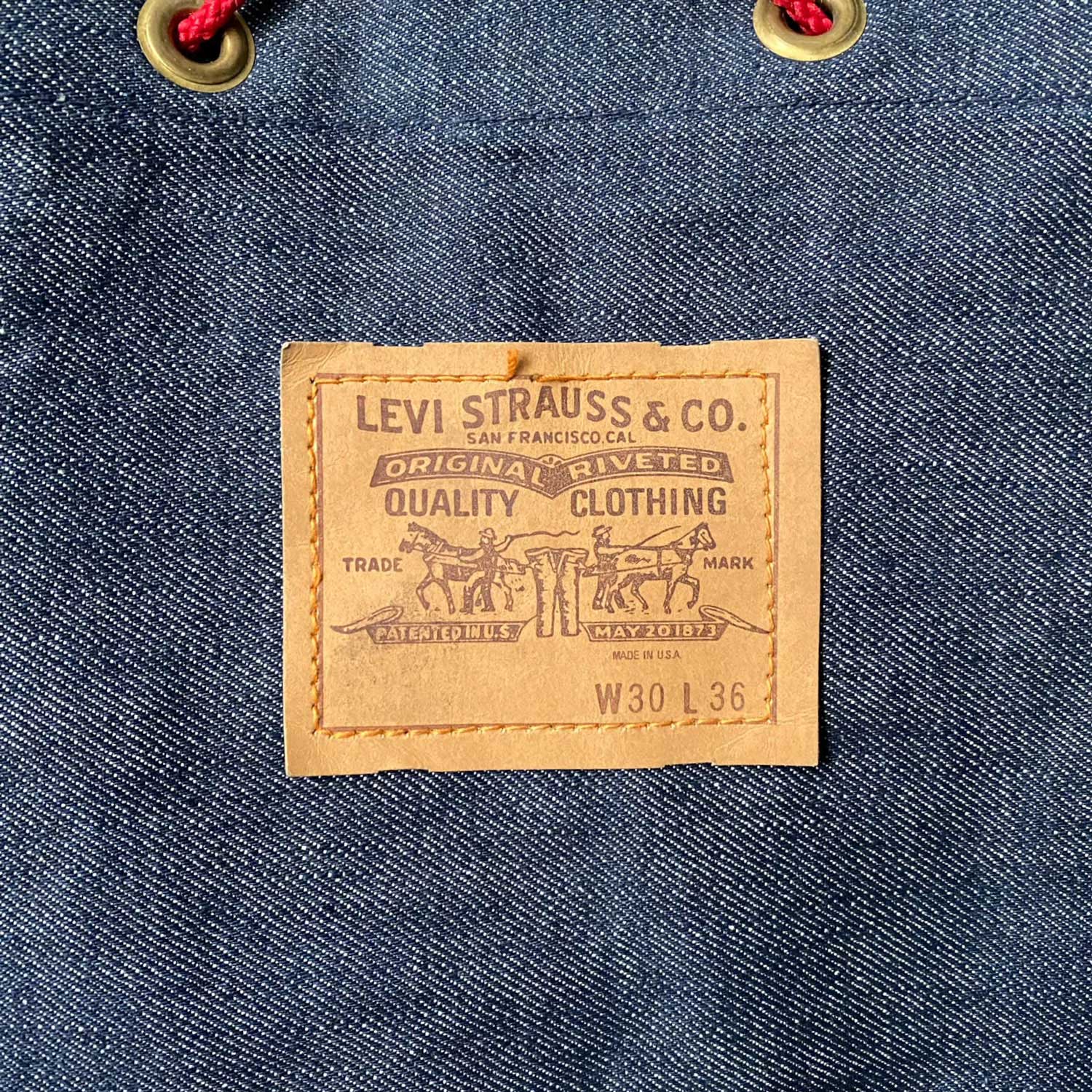 70's Levi's ADVERTISING DENIM BAG ORANGE TAB Made in USA