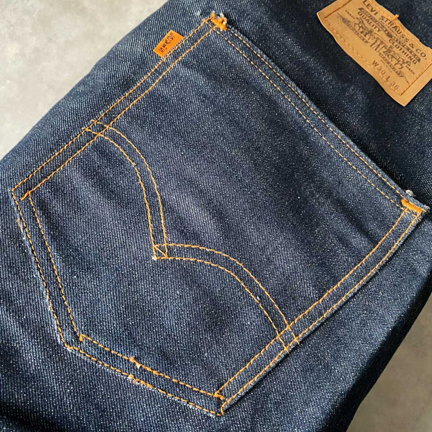 70's Levi's ADVERTISING DENIM BAG ORANGE TAB Made in USA