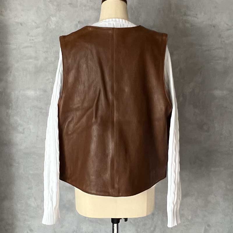 90'S WILLIS & GEIGER Leather Vest Made in USA BROWN/L 90年代