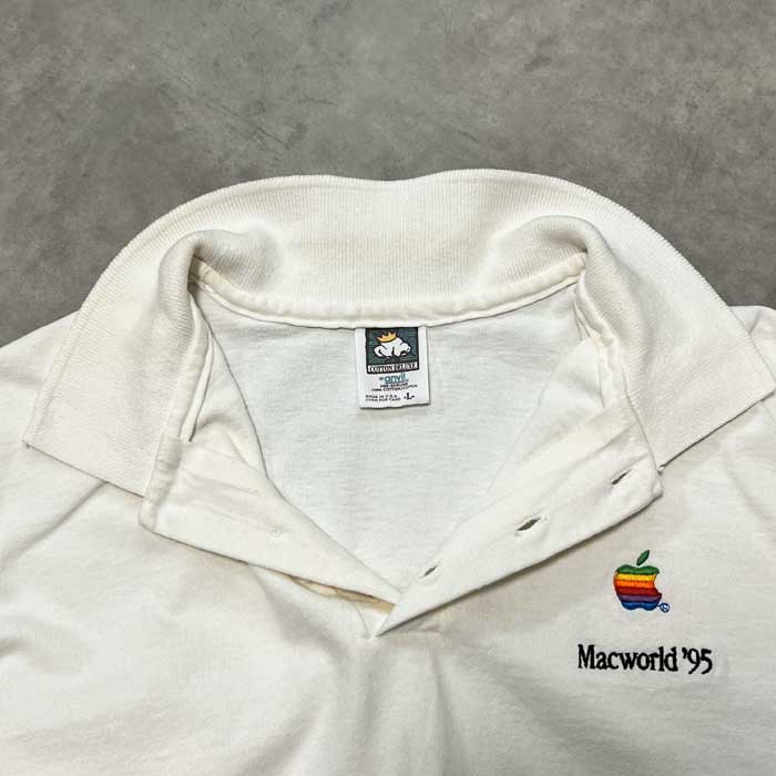 90's APPLE MAC WORLD LONG SLEEVE SHIRTS Made in USA WHITE/L 90年代