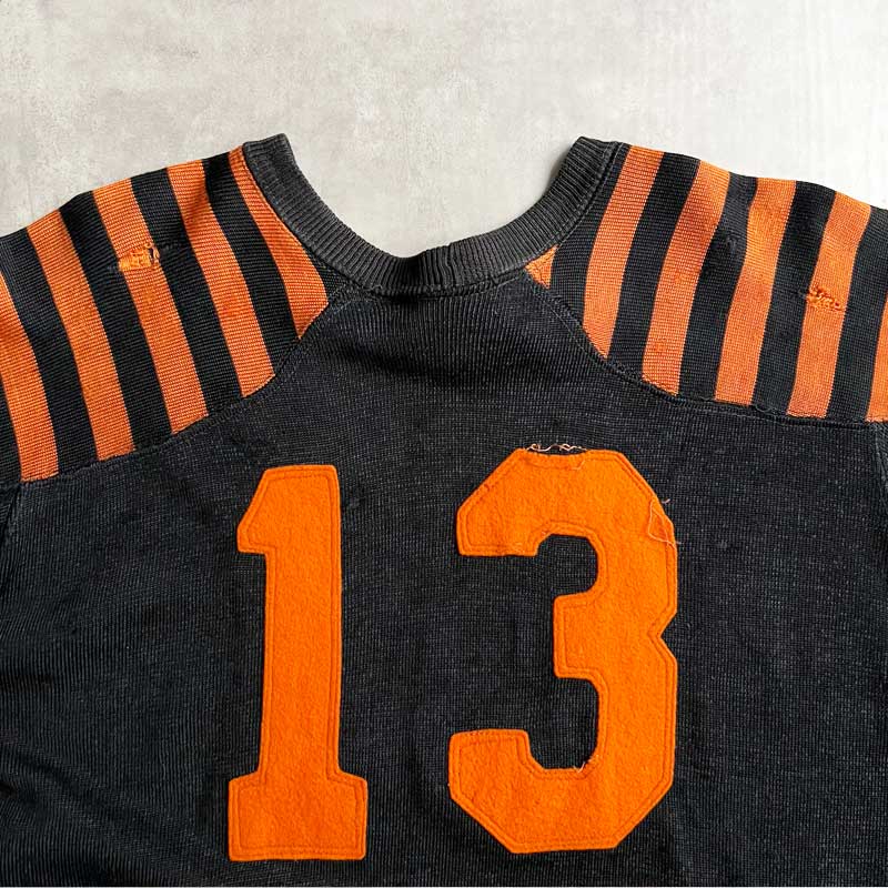 40'S LOWE&CAMPBELL 13 Lettered Foot ball Shirt BLACK,ORANGE/40 40