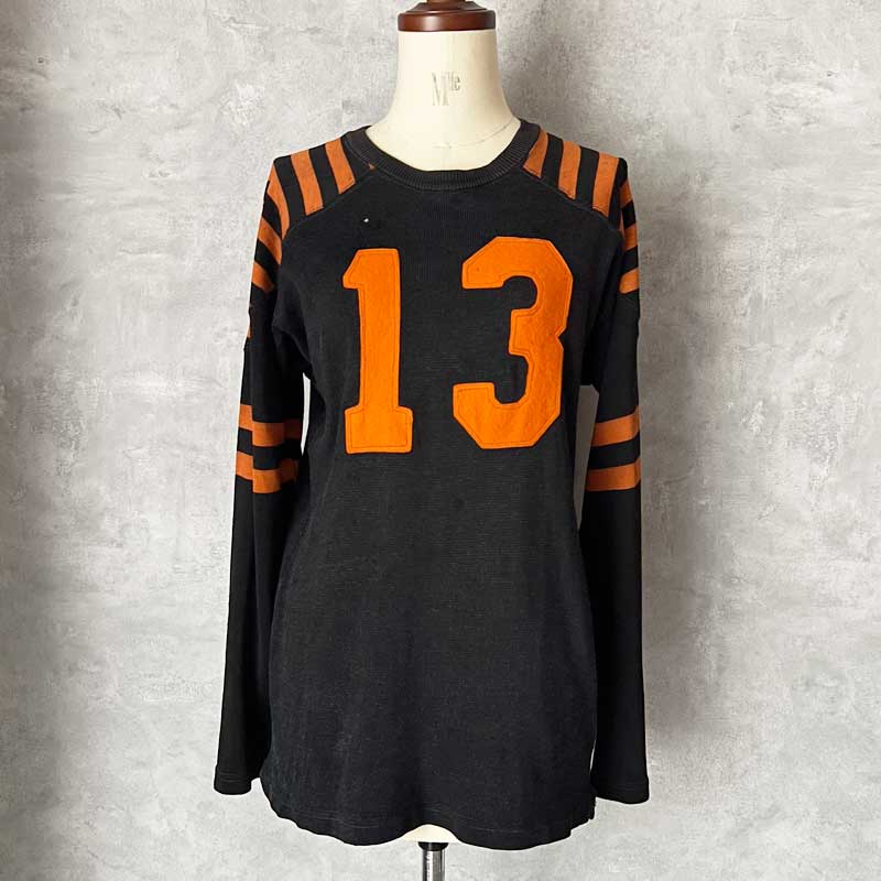 40'S LOWE&CAMPBELL 13 Lettered Foot ball Shirt BLACK,ORANGE/40 40