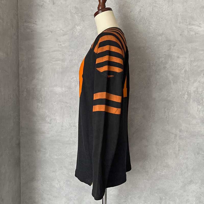 40s〜 Lowe & Campbell VINTAGE ベースボールシャツ 40'S LOWE&CAMPBELL 13 Lettered Foot ball Shirt BLACK,ORANGE/40 40