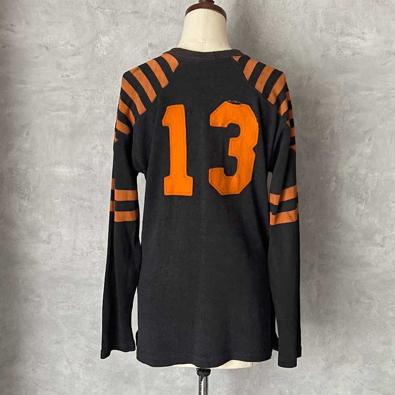 40'S LOWE&CAMPBELL 13 Lettered Foot ball Shirt BLACK,ORANGE/40 40