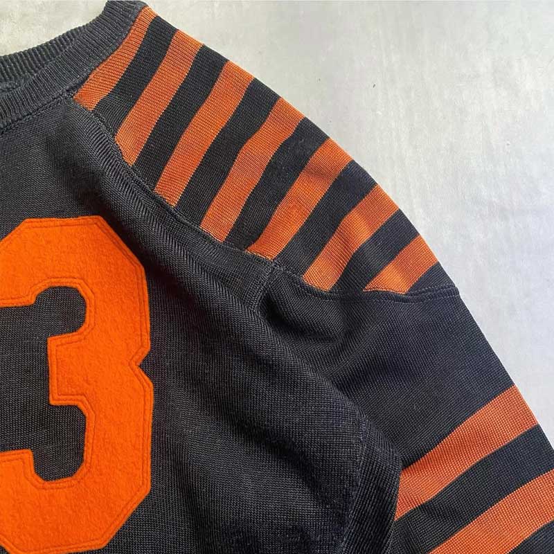 40'S LOWE&CAMPBELL 13 Lettered Foot ball Shirt BLACK,ORANGE/40 40