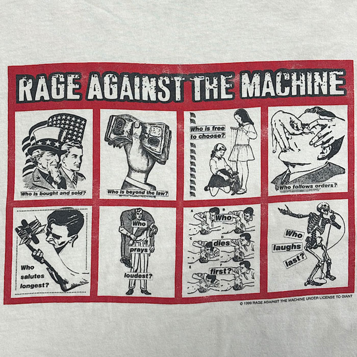 rage against the machine バーバラクルーガー　2枚タグ 90's giant RAGE AGAINST THE MACHINE ''バーバラ・クルーガー