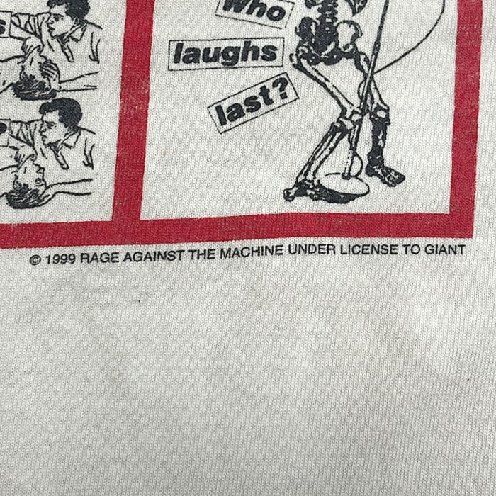 90's RAGE AGAINST THE MACHINE Barbara Kruger T-SHIRT WHITE/L