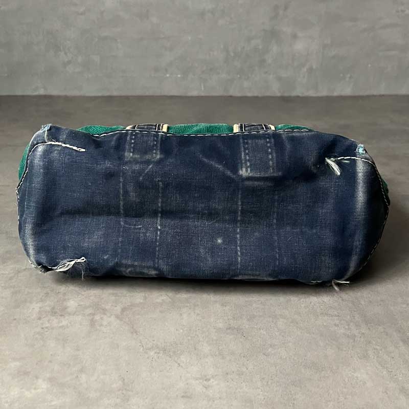 80'S L.L.BEAN Deluxe Tote Bag MEDIUM NAVY/GREEN Made in USA 80年代