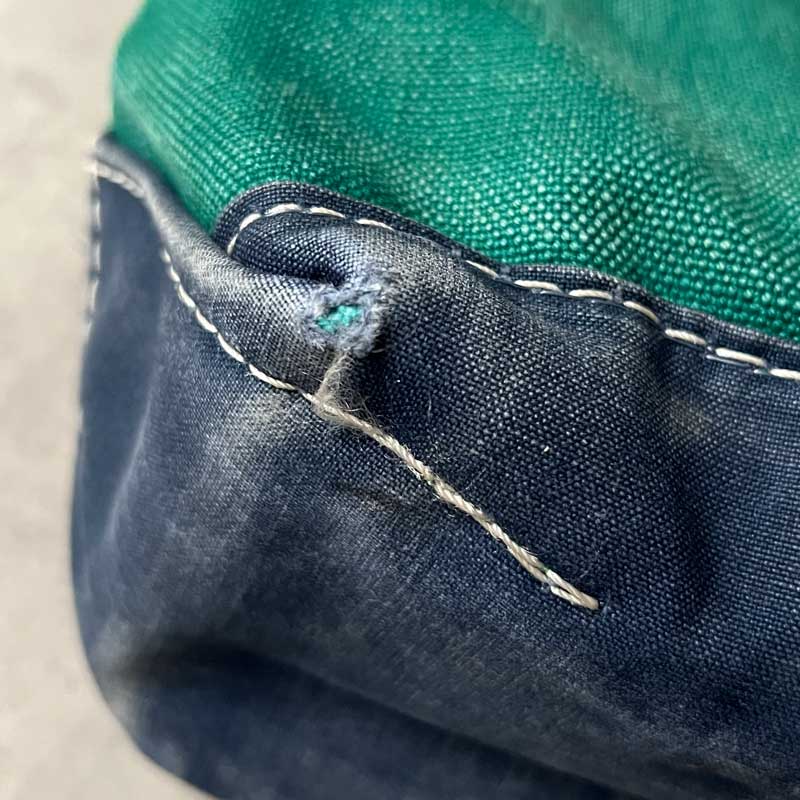 80'S L.L.BEAN Deluxe Tote Bag MEDIUM NAVY/GREEN Made in USA 80年代