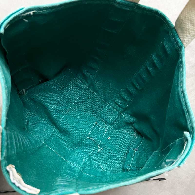 80'S L.L.BEAN Deluxe Tote Bag MEDIUM NAVY/GREEN Made in USA 80年代