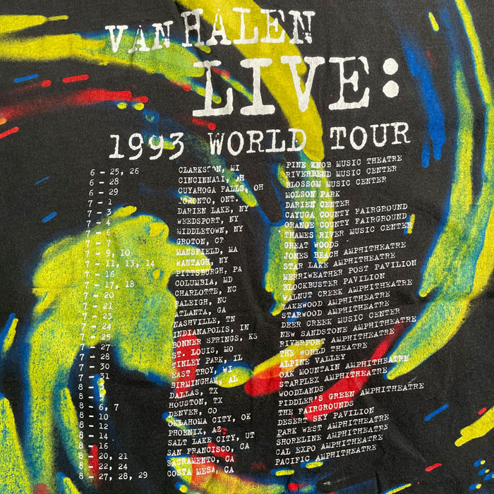 90's VAN HALEN Tour T-Shirt Made in USA 90ǯ  إ ĥ T/BLACK