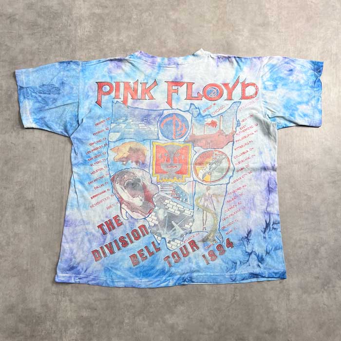 90'S PINK FLOYD THE DIVISION BELL 1994 TOUR TIE-DYE T-SHIRTS 90
