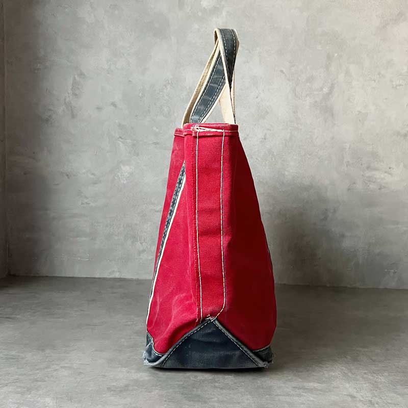 80'S L.L.BEAN Deluxe Tote Bag NAVY/RED LARGE Made in USA 80年代