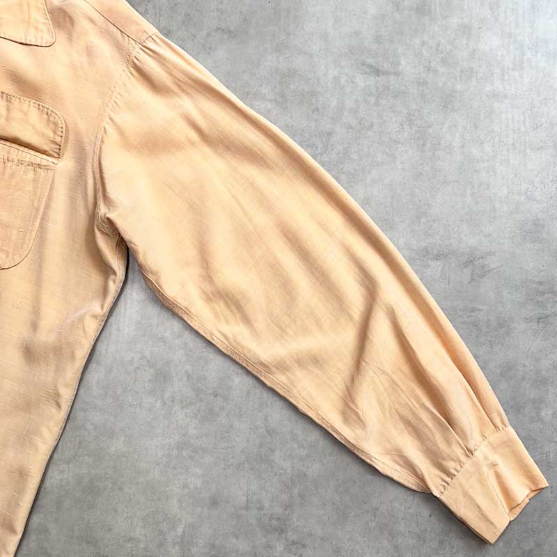 50'S ASHFIELD by DUKE OF HOLLYWOOD Open Collar Long Sleeve Rayon