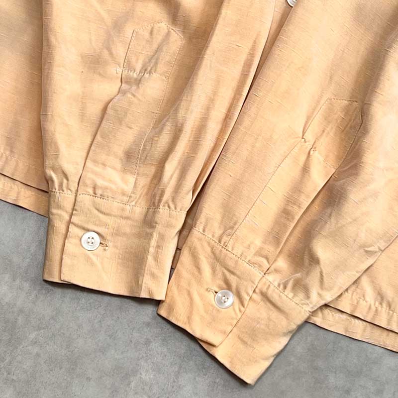 50'S ASHFIELD by DUKE OF HOLLYWOOD Open Collar Long Sleeve Rayon